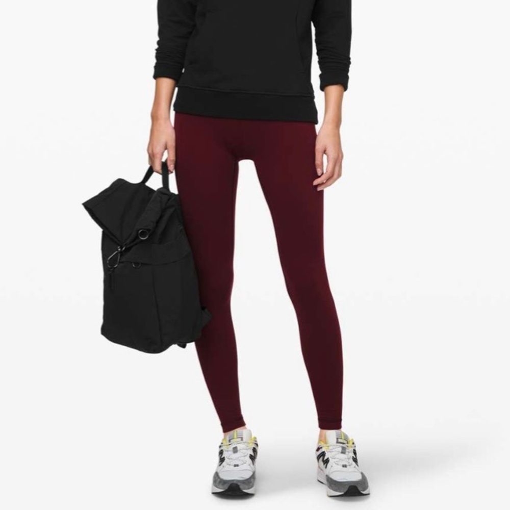 Lululemon Wunder Under High-Rise Tight 28" *Full-On Luon Garnet Size 12